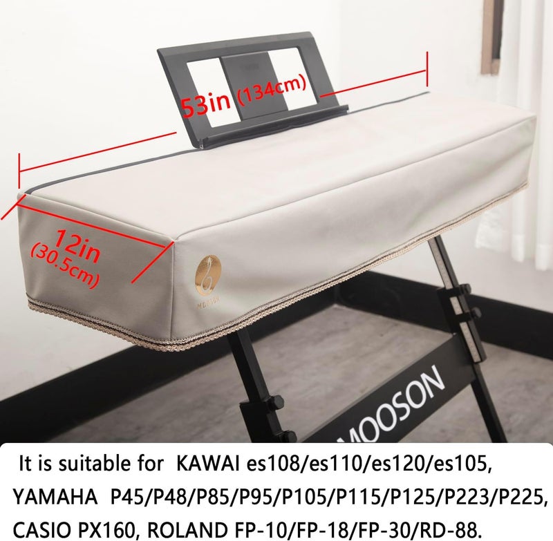 mooson Keyboard Piano Cover Digital Piano Dust Covers Luxury Soft and Premium Surface Thickening Electronic Organ Covering Keyboard Update Encasement (White) - Image 2